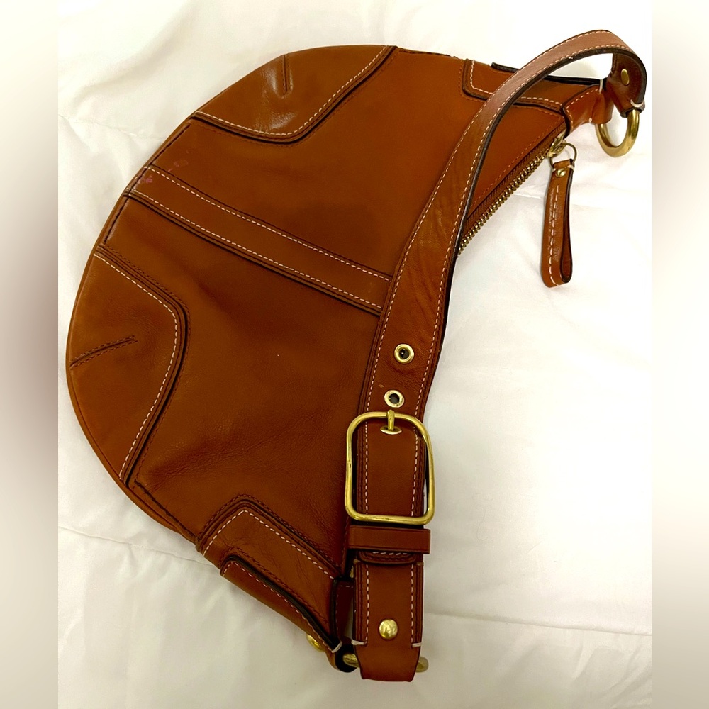 Coach caramel leather hobo bag